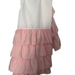 Levtex Baby pink Willow ruffled crib skirt diaper caddy